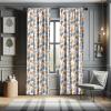 Ambesonne Geometric Window Curtains, Cultures Motif Traditional Teardrop Pattern Vintage Palette, Lightweight Decor 2-Panel Set with Rod Pocket, Pair of – 28″ x 63″, White Orange(White Orange)