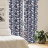 Ambesonne Geometric Window Curtains, Cultures Motif Traditional Teardrop Pattern Vintage Palette, Lightweight Decor 2-Panel Set with Rod Pocket, Pair of – 28″ x 63″, White Orange(Soft Blue)