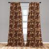 Ambesonne Geometric Window Curtains, Cultures Motif Traditional Teardrop Pattern Vintage Palette, Lightweight Decor 2-Panel Set with Rod Pocket, Pair of – 28″ x 63″, White Orange(Beige Brown)