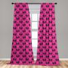Ambesonne Geometric Window Curtains, Cultures Motif Traditional Teardrop Pattern Vintage Palette, Lightweight Decor 2-Panel Set with Rod Pocket, Pair of – 28″ x 63″, White Orange(Pink Black)