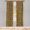 Ambesonne Geometric Window Curtains, Cultures Motif Traditional Teardrop Pattern Vintage Palette, Lightweight Decor 2-Panel Set with Rod Pocket, Pair of – 28″ x 63″, White Orange(Yellow Red)