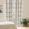 Ambesonne Geometric Window Curtains, Cultures Motif Traditional Teardrop Pattern Vintage Palette, Lightweight Decor 2-Panel Set with Rod Pocket, Pair of – 28″ x 63″, White Orange(Green Brown)