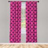 Ambesonne Geometric Window Curtains, Cultures Motif Traditional Teardrop Pattern Vintage Palette, Lightweight Decor 2-Panel Set with Rod Pocket, Pair of – 28″ x 63″, White Orange(Pink Black)