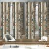 Ambesonne Geometric Window Curtains, Cultures Motif Traditional Teardrop Pattern Vintage Palette, Lightweight Decor 2-Panel Set with Rod Pocket, Pair of – 28″ x 63″, White Orange(Brown Tan and Sea Blue)