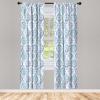 Ambesonne Geometric Window Curtains, Cultures Motif Traditional Teardrop Pattern Vintage Palette, Lightweight Decor 2-Panel Set with Rod Pocket, Pair of – 28″ x 63″, White Orange(Blue Green)