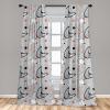 Ambesonne Geometric Window Curtains, Cultures Motif Traditional Teardrop Pattern Vintage Palette, Lightweight Decor 2-Panel Set with Rod Pocket, Pair of – 28″ x 63″, White Orange(Black Grey)