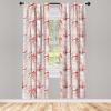 Ambesonne Geometric Window Curtains, Cultures Motif Traditional Teardrop Pattern Vintage Palette, Lightweight Decor 2-Panel Set with Rod Pocket, Pair of – 28″ x 63″, White Orange(Dark Coral)