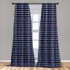 Ambesonne Geometric Window Curtains, Cultures Motif Traditional Teardrop Pattern Vintage Palette, Lightweight Decor 2-Panel Set with Rod Pocket, Pair of – 28″ x 63″, White Orange(Royal Blue)