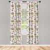 Ambesonne Geometric Window Curtains, Cultures Motif Traditional Teardrop Pattern Vintage Palette, Lightweight Decor 2-Panel Set with Rod Pocket, Pair of – 28″ x 63″, White Orange(Green Brown)