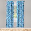 Ambesonne Geometric Window Curtains, Cultures Motif Traditional Teardrop Pattern Vintage Palette, Lightweight Decor 2-Panel Set with Rod Pocket, Pair of – 28″ x 63″, White Orange(Night Blue)