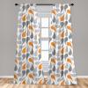 Ambesonne Geometric Window Curtains, Cultures Motif Traditional Teardrop Pattern Vintage Palette, Lightweight Decor 2-Panel Set with Rod Pocket, Pair of – 28″ x 63″, White Orange(White Orange)