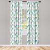 Ambesonne Geometric Window Curtains, Cultures Motif Traditional Teardrop Pattern Vintage Palette, Lightweight Decor 2-Panel Set with Rod Pocket, Pair of – 28″ x 63″, White Orange(Teal Green)