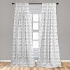 Ambesonne Geometric Window Curtains, Cultures Motif Traditional Teardrop Pattern Vintage Palette, Lightweight Decor 2-Panel Set with Rod Pocket, Pair of – 28″ x 63″, White Orange(White Charcoal)