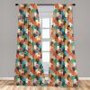 Ambesonne Geometric Window Curtains, Cultures Motif Traditional Teardrop Pattern Vintage Palette, Lightweight Decor 2-Panel Set with Rod Pocket, Pair of – 28″ x 63″, White Orange(Teal Orange)