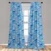 Ambesonne Geometric Window Curtains, Cultures Motif Traditional Teardrop Pattern Vintage Palette, Lightweight Decor 2-Panel Set with Rod Pocket, Pair of – 28″ x 63″, White Orange(Night Blue)