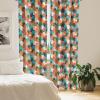 Ambesonne Geometric Window Curtains, Cultures Motif Traditional Teardrop Pattern Vintage Palette, Lightweight Decor 2-Panel Set with Rod Pocket, Pair of – 28″ x 63″, White Orange(Teal Orange)