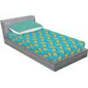 Ambesonne Gnome Fitted Sheet & Pillow Sham Set, Elf Tomte Standing on Snow on The Winter Finnish Christmas Theme, Decorative Printed 3 Piece Bedding Decor Set, Queen, Mint Green Pale Blue(Yellow Blue)