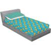 Ambesonne Gnome Fitted Sheet & Pillow Sham Set, Elf Tomte Standing on Snow on The Winter Finnish Christmas Theme, Decorative Printed 3 Piece Bedding Decor Set, Queen, Mint Green Pale Blue(Yellow Blue)