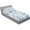 Ambesonne Gnome Fitted Sheet & Pillow Sham Set, Elf Tomte Standing on Snow on The Winter Finnish Christmas Theme, Decorative Printed 3 Piece Bedding Decor Set, Queen, Mint Green Pale Blue(White Dark Blue)