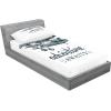 Ambesonne Gnome Fitted Sheet & Pillow Sham Set, Elf Tomte Standing on Snow on The Winter Finnish Christmas Theme, Decorative Printed 3 Piece Bedding Decor Set, Queen, Mint Green Pale Blue(Petrol Blue)