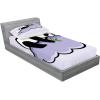 Ambesonne Gnome Fitted Sheet & Pillow Sham Set, Elf Tomte Standing on Snow on The Winter Finnish Christmas Theme, Decorative Printed 3 Piece Bedding Decor Set, Queen, Mint Green Pale Blue(Lilac Black)