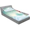 Ambesonne Gnome Fitted Sheet & Pillow Sham Set, Elf Tomte Standing on Snow on The Winter Finnish Christmas Theme, Decorative Printed 3 Piece Bedding Decor Set, Queen, Mint Green Pale Blue(Mint Green Pale Blue)