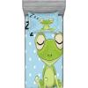 Ambesonne Gnome Fitted Sheet & Pillow Sham Set, Elf Tomte Standing on Snow on The Winter Finnish Christmas Theme, Decorative Printed 3 Piece Bedding Decor Set, Queen, Mint Green Pale Blue(Green and Blue)