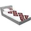 Ambesonne Gnome Fitted Sheet & Pillow Sham Set, Elf Tomte Standing on Snow on The Winter Finnish Christmas Theme, Decorative Printed 3 Piece Bedding Decor Set, Queen, Mint Green Pale Blue(Vermilion and White)