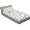 Ambesonne Gnome Fitted Sheet & Pillow Sham Set, Elf Tomte Standing on Snow on The Winter Finnish Christmas Theme, Decorative Printed 3 Piece Bedding Decor Set, Queen, Mint Green Pale Blue(Apple Green Turquoise)