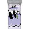 Ambesonne Gnome Fitted Sheet & Pillow Sham Set, Elf Tomte Standing on Snow on The Winter Finnish Christmas Theme, Decorative Printed 3 Piece Bedding Decor Set, Queen, Mint Green Pale Blue(Lilac Black)