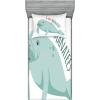 Ambesonne Gnome Fitted Sheet & Pillow Sham Set, Elf Tomte Standing on Snow on The Winter Finnish Christmas Theme, Decorative Printed 3 Piece Bedding Decor Set, Queen, Mint Green Pale Blue(Mint Green)