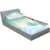 Ambesonne Gnome Fitted Sheet & Pillow Sham Set, Elf Tomte Standing on Snow on The Winter Finnish Christmas Theme, Decorative Printed 3 Piece Bedding Decor Set, Queen, Mint Green Pale Blue(Mint Green Pale Blue)