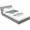 Ambesonne Gnome Fitted Sheet & Pillow Sham Set, Elf Tomte Standing on Snow on The Winter Finnish Christmas Theme, Decorative Printed 3 Piece Bedding Decor Set, Queen, Mint Green Pale Blue(Petrol Blue)