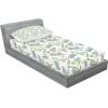 Ambesonne Gnome Fitted Sheet & Pillow Sham Set, Elf Tomte Standing on Snow on The Winter Finnish Christmas Theme, Decorative Printed 3 Piece Bedding Decor Set, Queen, Mint Green Pale Blue(Apple Green Turquoise)