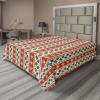 Ambesonne Holiday Flat Sheet, Various Different Snowflakes with Rich Details Christmas Season in Wintertime, Soft Comfortable Top Sheet Decorative Bedding 1 Piece, Queen Size, White and Vermilion(Ruby Fern Green)