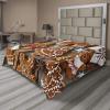 Ambesonne Holiday Flat Sheet, Various Different Snowflakes with Rich Details Christmas Season in Wintertime, Soft Comfortable Top Sheet Decorative Bedding 1 Piece, Queen Size, White and Vermilion(Umber Pale Brown White)