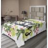 Ambesonne Holiday Flat Sheet, Various Different Snowflakes with Rich Details Christmas Season in Wintertime, Soft Comfortable Top Sheet Decorative Bedding 1 Piece, Queen Size, White and Vermilion(Black Green White)