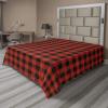 Ambesonne Holiday Flat Sheet, Various Different Snowflakes with Rich Details Christmas Season in Wintertime, Soft Comfortable Top Sheet Decorative Bedding 1 Piece, Queen Size, White and Vermilion(Orange Black)