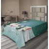 Ambesonne Holiday Flat Sheet, Various Different Snowflakes with Rich Details Christmas Season in Wintertime, Soft Comfortable Top Sheet Decorative Bedding 1 Piece, Queen Size, White and Vermilion(Teal and Multicolor)