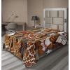 Ambesonne Holiday Flat Sheet, Various Different Snowflakes with Rich Details Christmas Season in Wintertime, Soft Comfortable Top Sheet Decorative Bedding 1 Piece, Queen Size, White and Vermilion(Umber Pale Brown White)