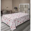 Ambesonne Holiday Flat Sheet, Various Different Snowflakes with Rich Details Christmas Season in Wintertime, Soft Comfortable Top Sheet Decorative Bedding 1 Piece, Queen Size, White and Vermilion(Red White Coconut)