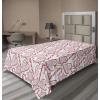 Ambesonne Holiday Flat Sheet, Various Different Snowflakes with Rich Details Christmas Season in Wintertime, Soft Comfortable Top Sheet Decorative Bedding 1 Piece, Queen Size, White and Vermilion(Pale Pink Brown Pink)