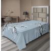 Ambesonne Holiday Flat Sheet, Various Different Snowflakes with Rich Details Christmas Season in Wintertime, Soft Comfortable Top Sheet Decorative Bedding 1 Piece, Queen Size, White and Vermilion(Blue Grey Dark Cocoa)