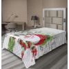 Ambesonne Holiday Flat Sheet, Various Different Snowflakes with Rich Details Christmas Season in Wintertime, Soft Comfortable Top Sheet Decorative Bedding 1 Piece, Queen Size, White and Vermilion(White and Red)
