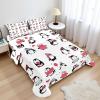 Ambesonne Holiday Flat Sheet, Various Different Snowflakes with Rich Details Christmas Season in Wintertime, Soft Comfortable Top Sheet Decorative Bedding 1 Piece, Queen Size, White and Vermilion(Dark Coral White Black)