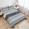 Ambesonne Holiday Flat Sheet, Various Different Snowflakes with Rich Details Christmas Season in Wintertime, Soft Comfortable Top Sheet Decorative Bedding 1 Piece, Queen Size, White and Vermilion(Grey White Black)