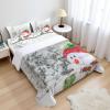 Ambesonne Holiday Flat Sheet, Various Different Snowflakes with Rich Details Christmas Season in Wintertime, Soft Comfortable Top Sheet Decorative Bedding 1 Piece, Queen Size, White and Vermilion(White and Red)