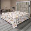 Ambesonne Holiday Flat Sheet, Various Different Snowflakes with Rich Details Christmas Season in Wintertime, Soft Comfortable Top Sheet Decorative Bedding 1 Piece, Queen Size, White and Vermilion(Dried Rose Pale Orange)