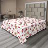 Ambesonne Holiday Flat Sheet, Various Different Snowflakes with Rich Details Christmas Season in Wintertime, Soft Comfortable Top Sheet Decorative Bedding 1 Piece, Queen Size, White and Vermilion(Sand Brown Orange)