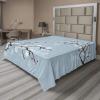 Ambesonne Holiday Flat Sheet, Various Different Snowflakes with Rich Details Christmas Season in Wintertime, Soft Comfortable Top Sheet Decorative Bedding 1 Piece, Queen Size, White and Vermilion(Blue Grey Dark Cocoa)